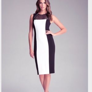 Bebe Colorblock Lace Midi Dress